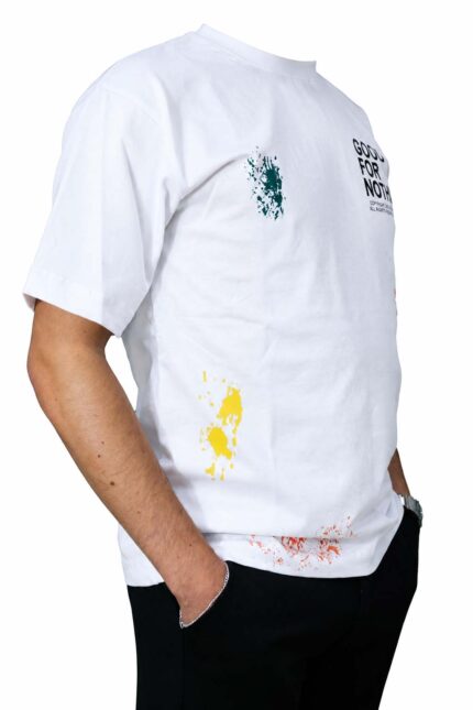 Beyaz Baskılı Oversize Tişört