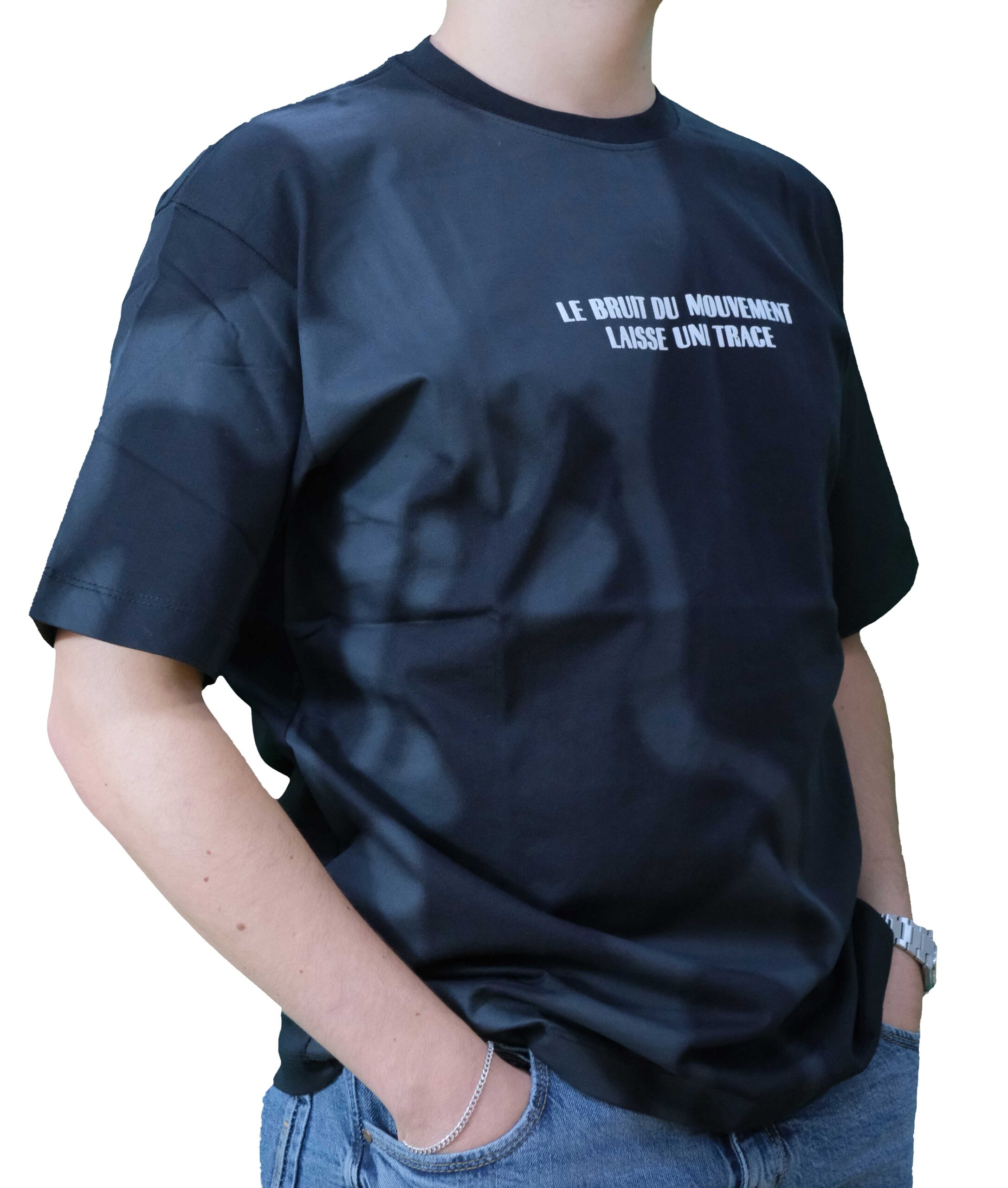 1 Oversize Siyah Gri Desenli Baskılı Tişört - Görsel 1