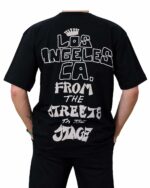 Siyah Los Angeles Baskılı Oversize Tişört