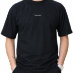 Siyah Baskılı Oversize Tişört